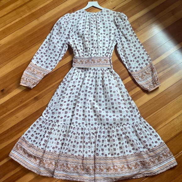 Cleobella White and Brown Midi Dress - Picture 3 of 14